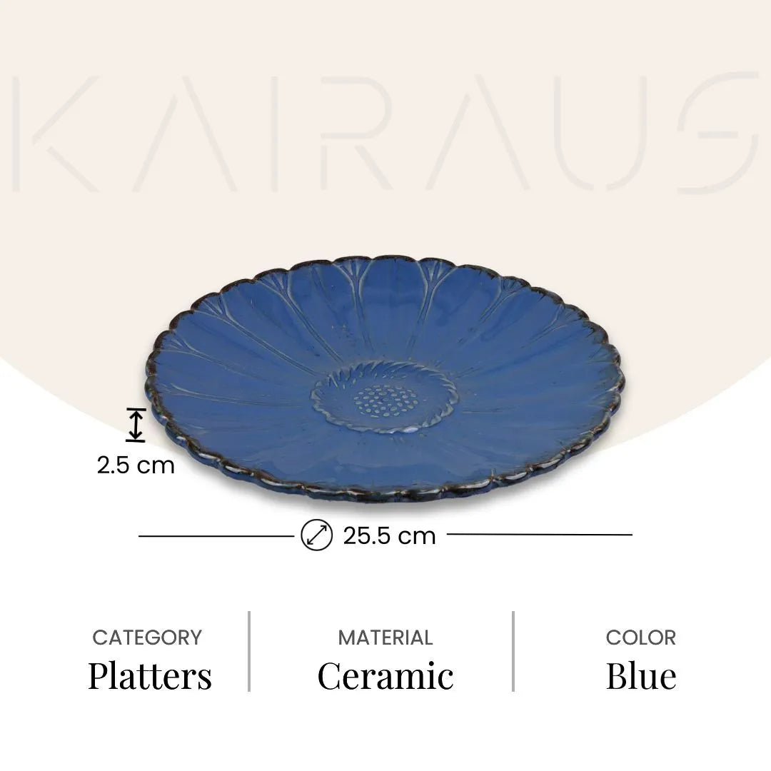 Elegant teal flower platter