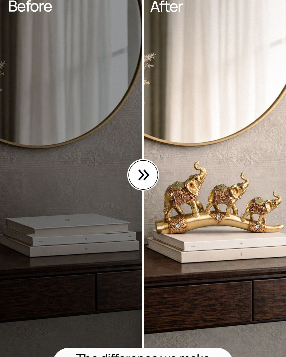 Decorative Gaj Elephants on Arc Figurine for home interiors