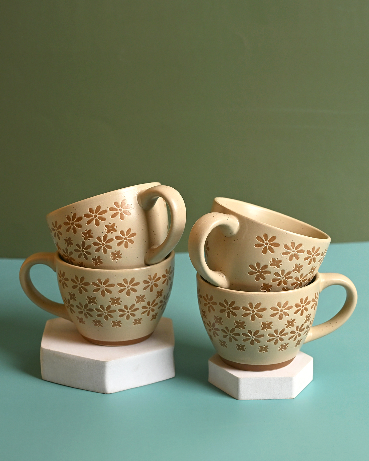 Set of 4 new bone china tea cups