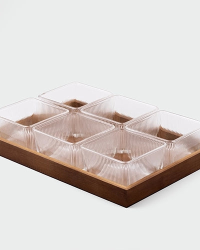 Luxury glass bowl and tray set for home
