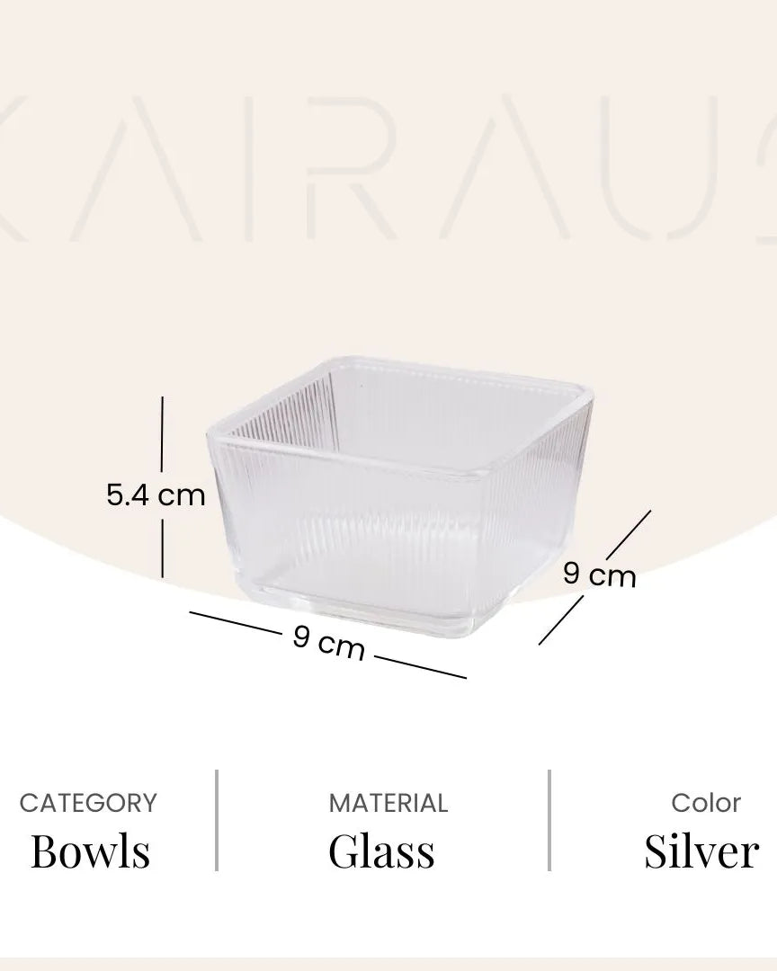 Elegant glass bowl tray serving set