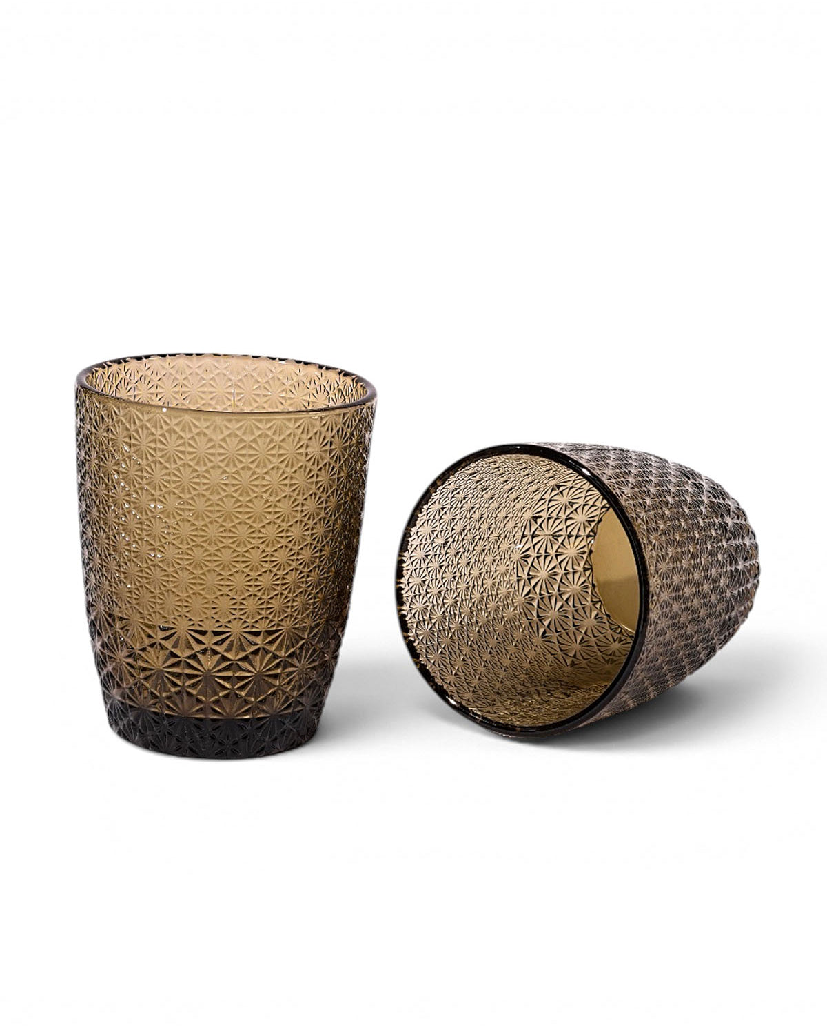 Gleam unique-textured drinking glasses set of two