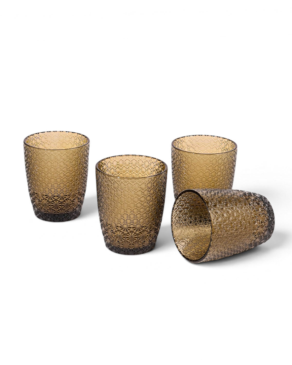 Gleam unique-textured drinking glasses set of four