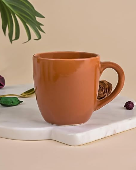 Set of 6 ash brown ceramic tea cups