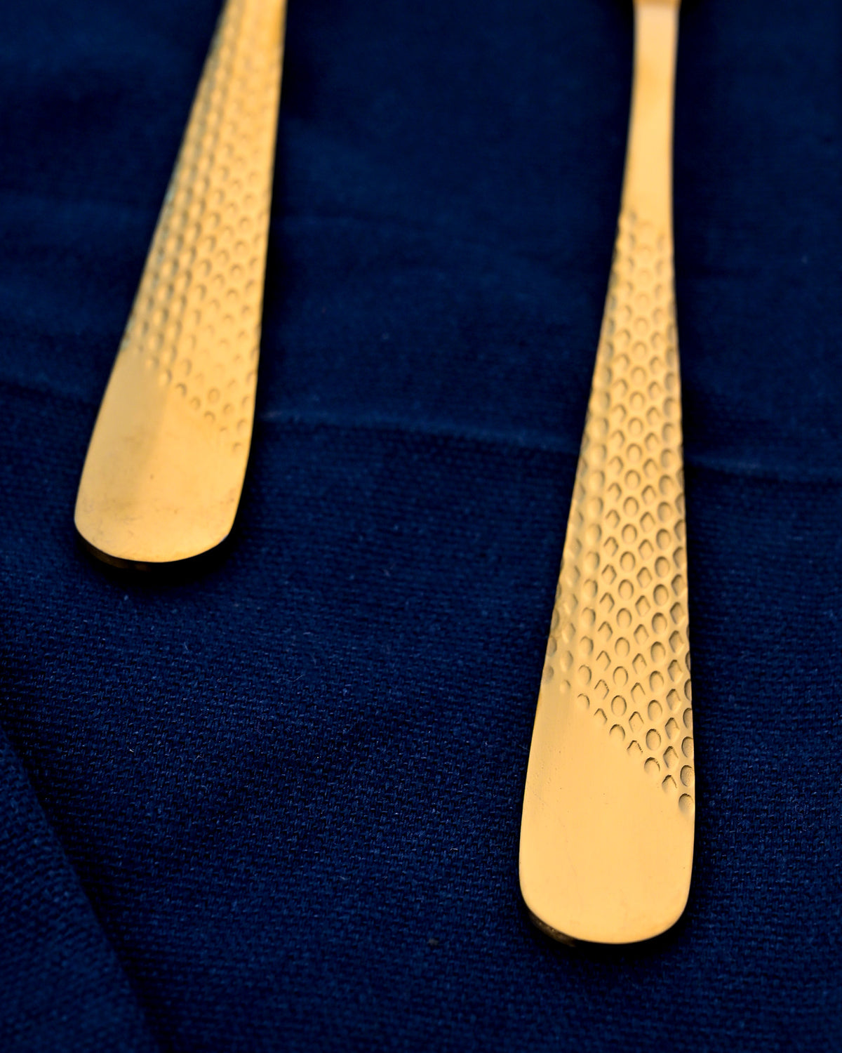 Premium Golden Hammered Steel Spoons with Elegant Design