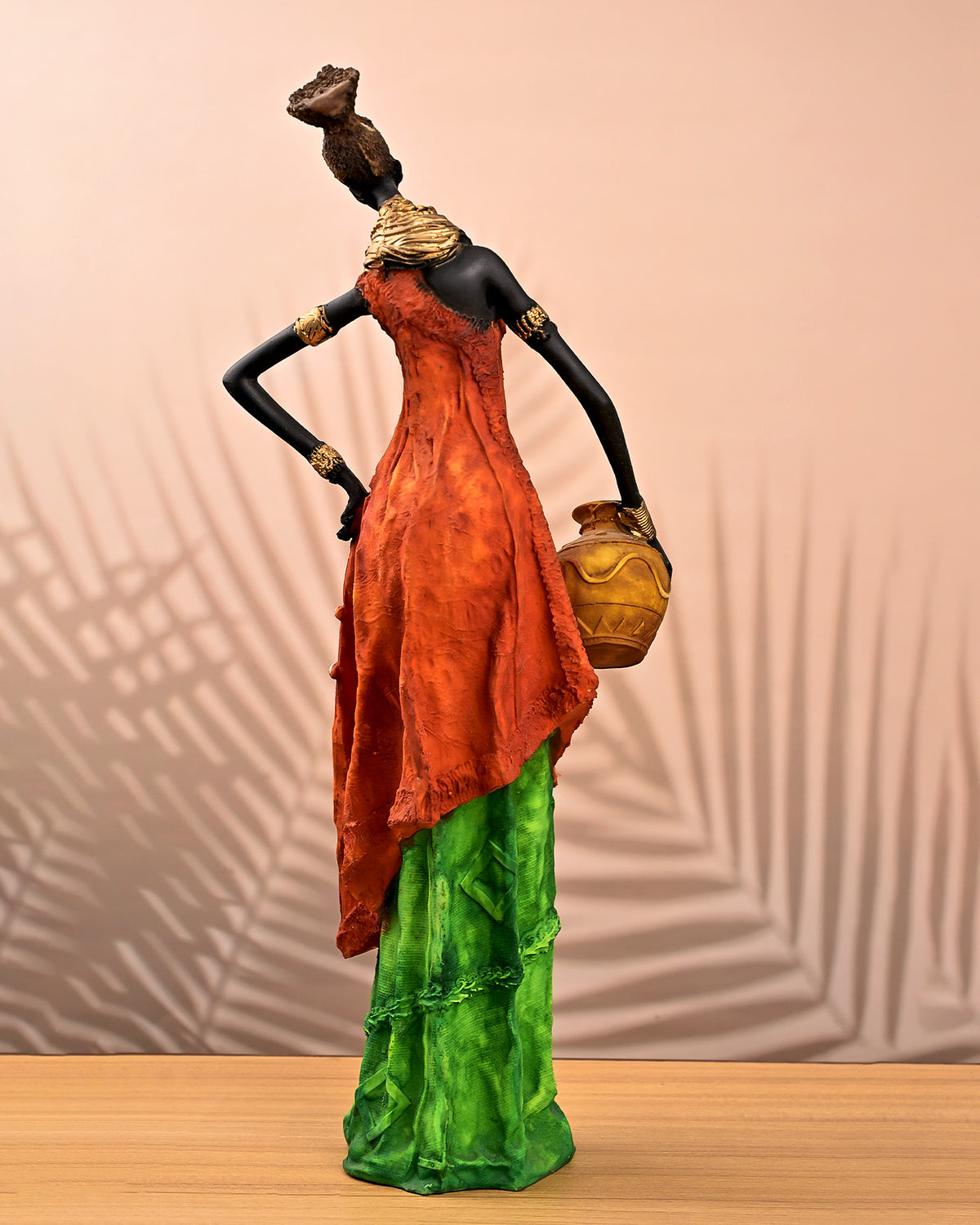 Decorative ethnic woman sculpture for living room decor