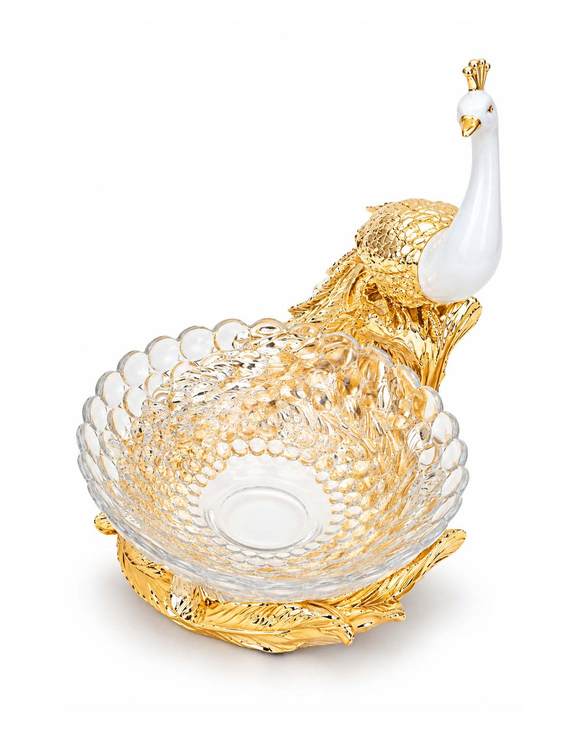 Goldfeather Peacock Fruit Basket showcasing decorative craftsmanship