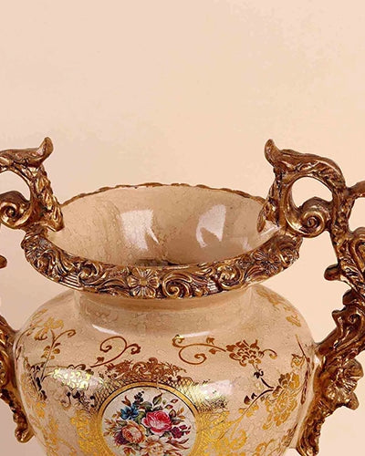 Luxury Grand Baroque brass vase for living room decor
