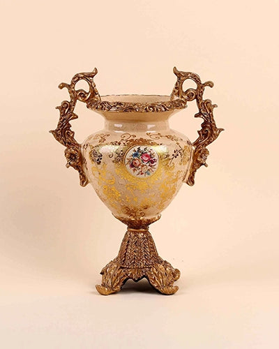 Intricately designed brass vase for elegant interiors
