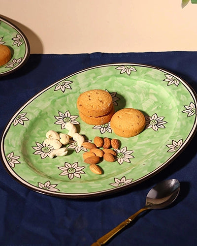 Green Blossom decorative serving platter