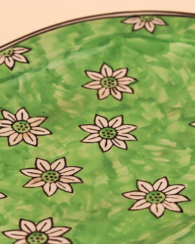 Elegant floral hand-painted platter
