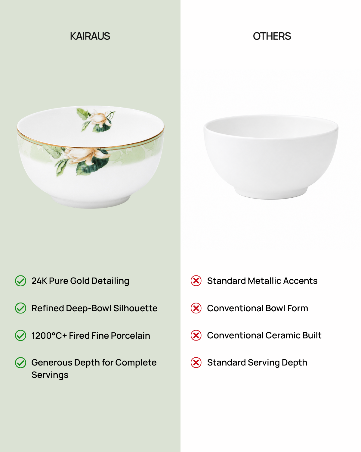 Greenhaven gold dining bowl with 24K gold detailing