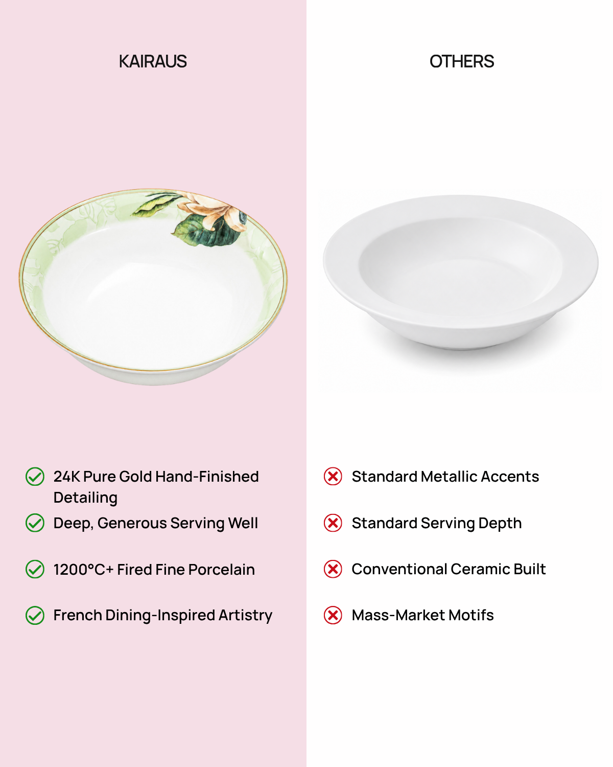 Greenhaven gold serving bowl with 24K gold detailing