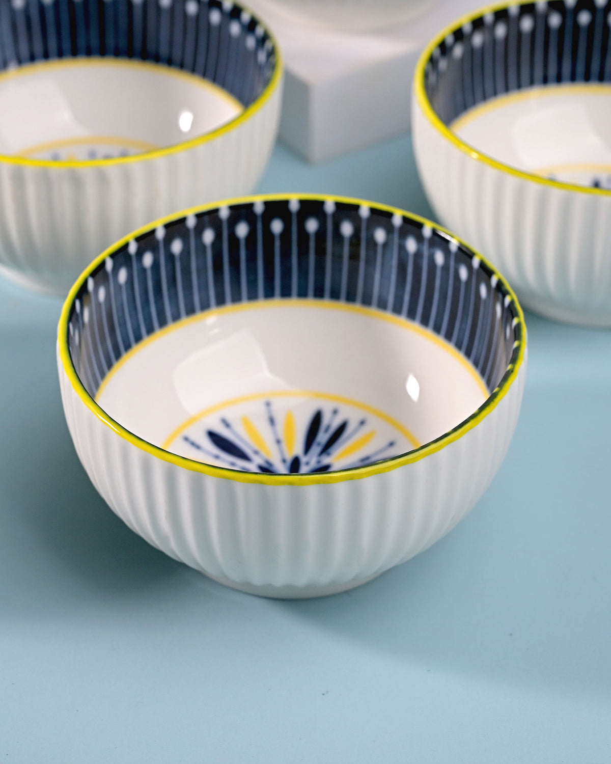 Unique handpainted porcelain serving bowls with artistic design