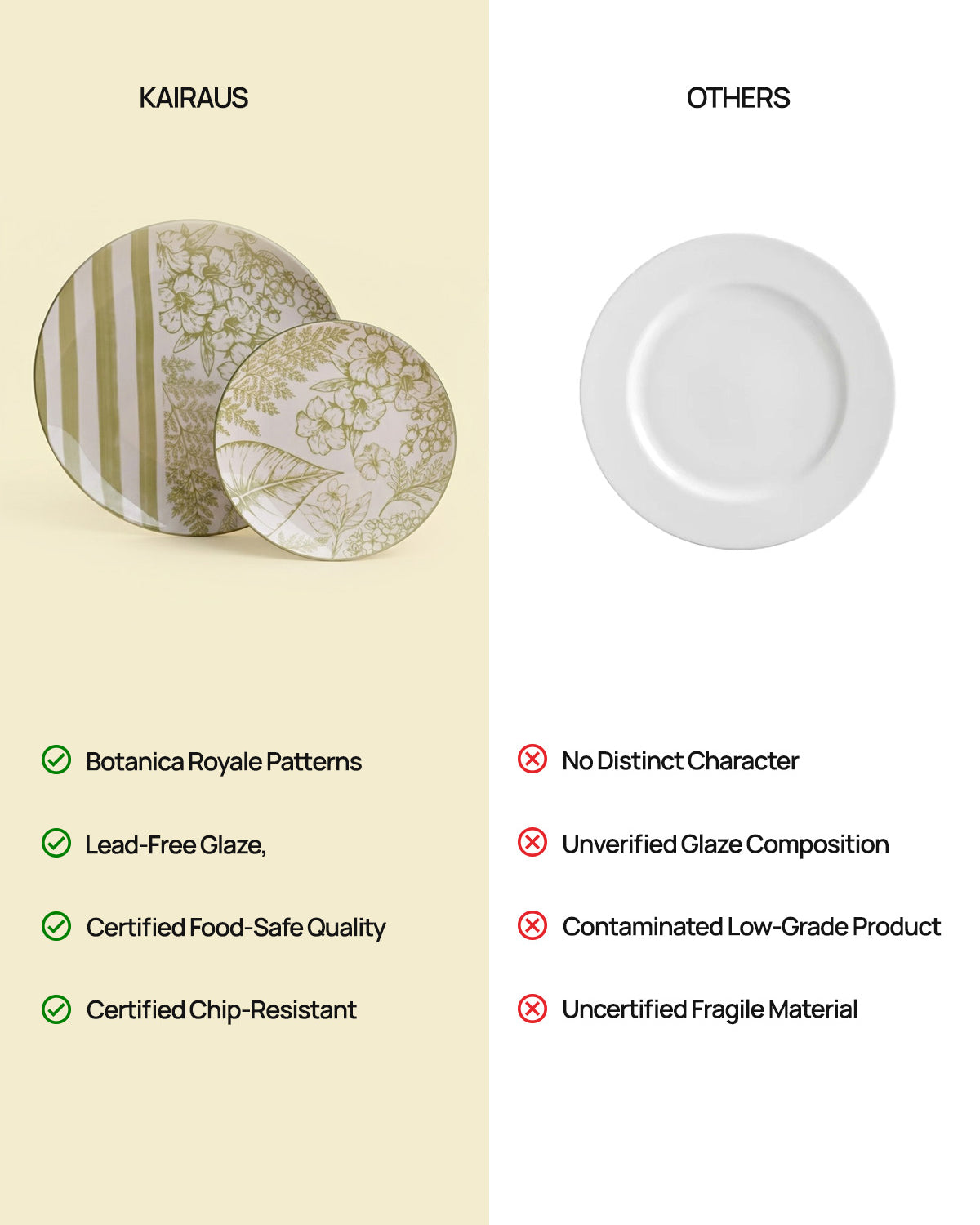 Hazel porcelain dinner plate and side plate set