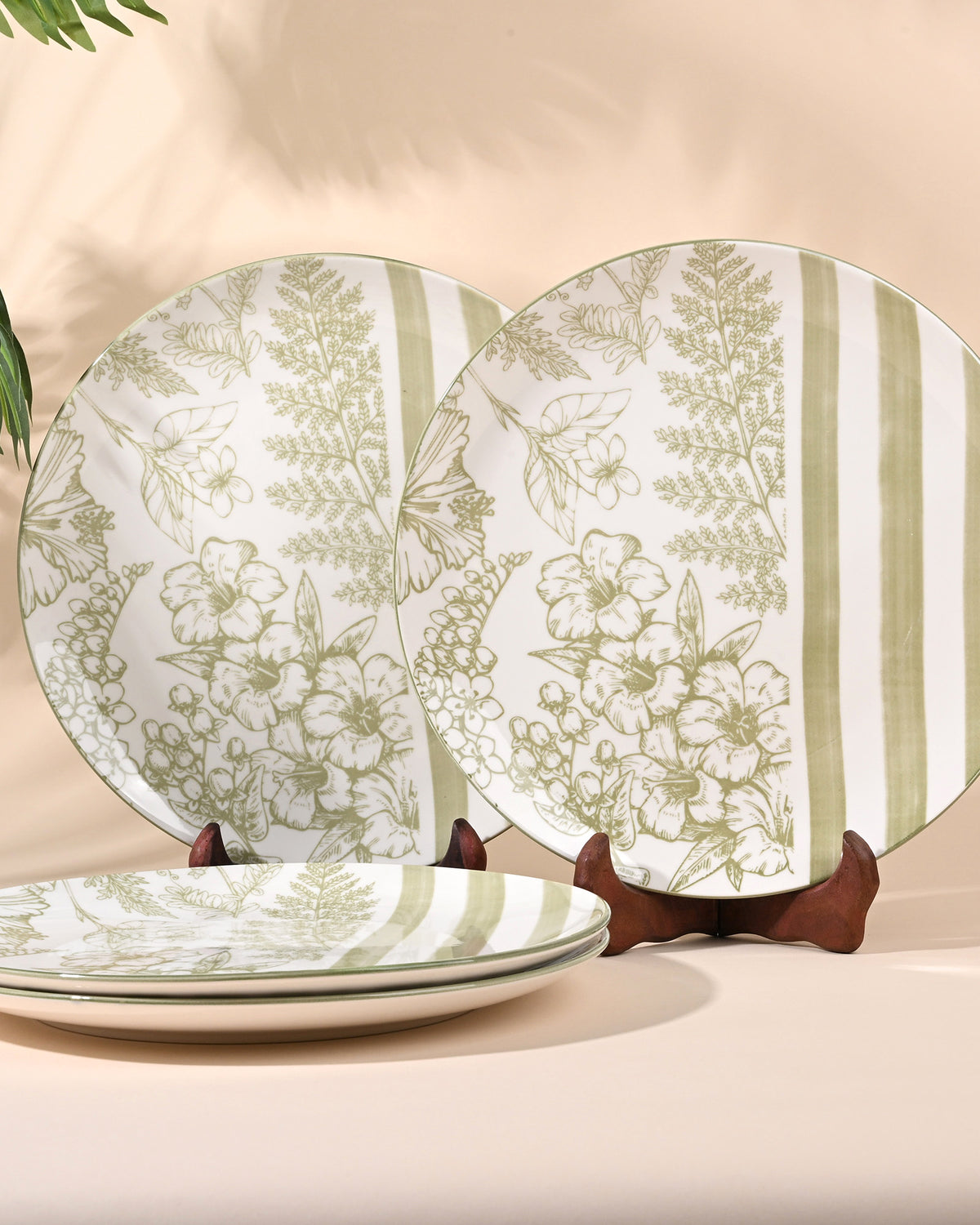 Hazel porcelain dinner plates set of 4