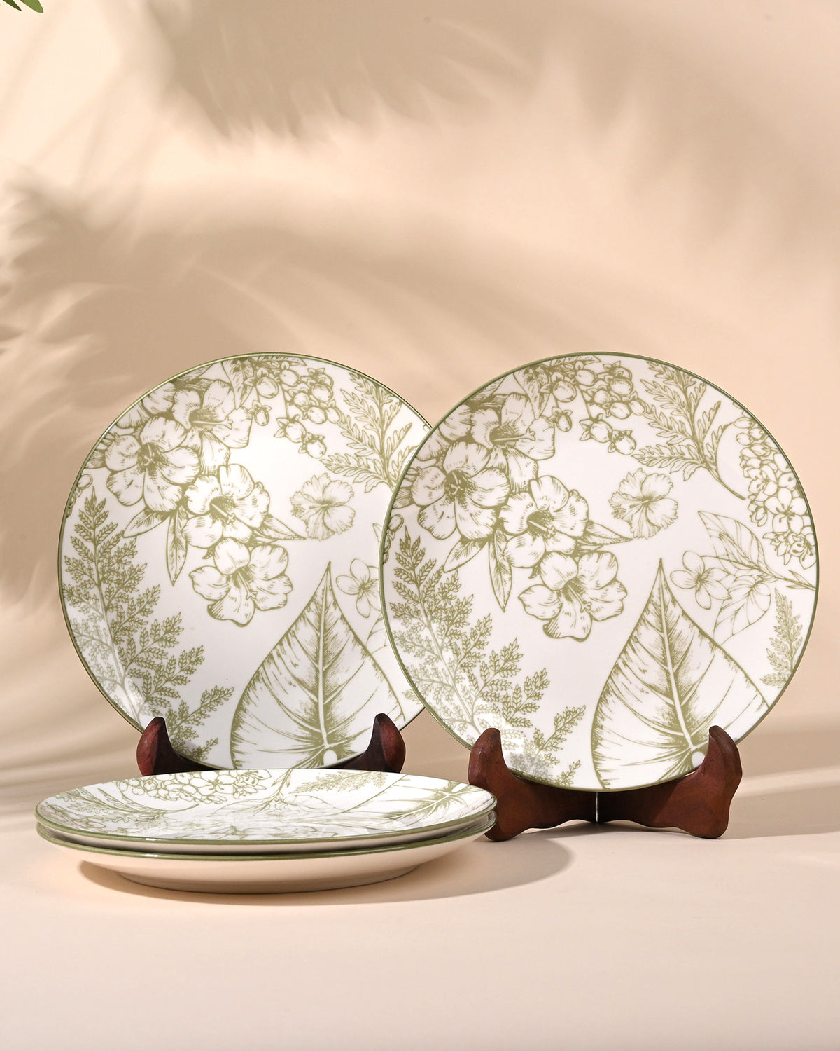 Hazel porcelain quarter plates set of 4
