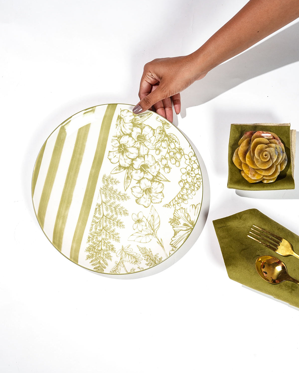 Hazel porcelain quarter plates for serving desserts and sweets
