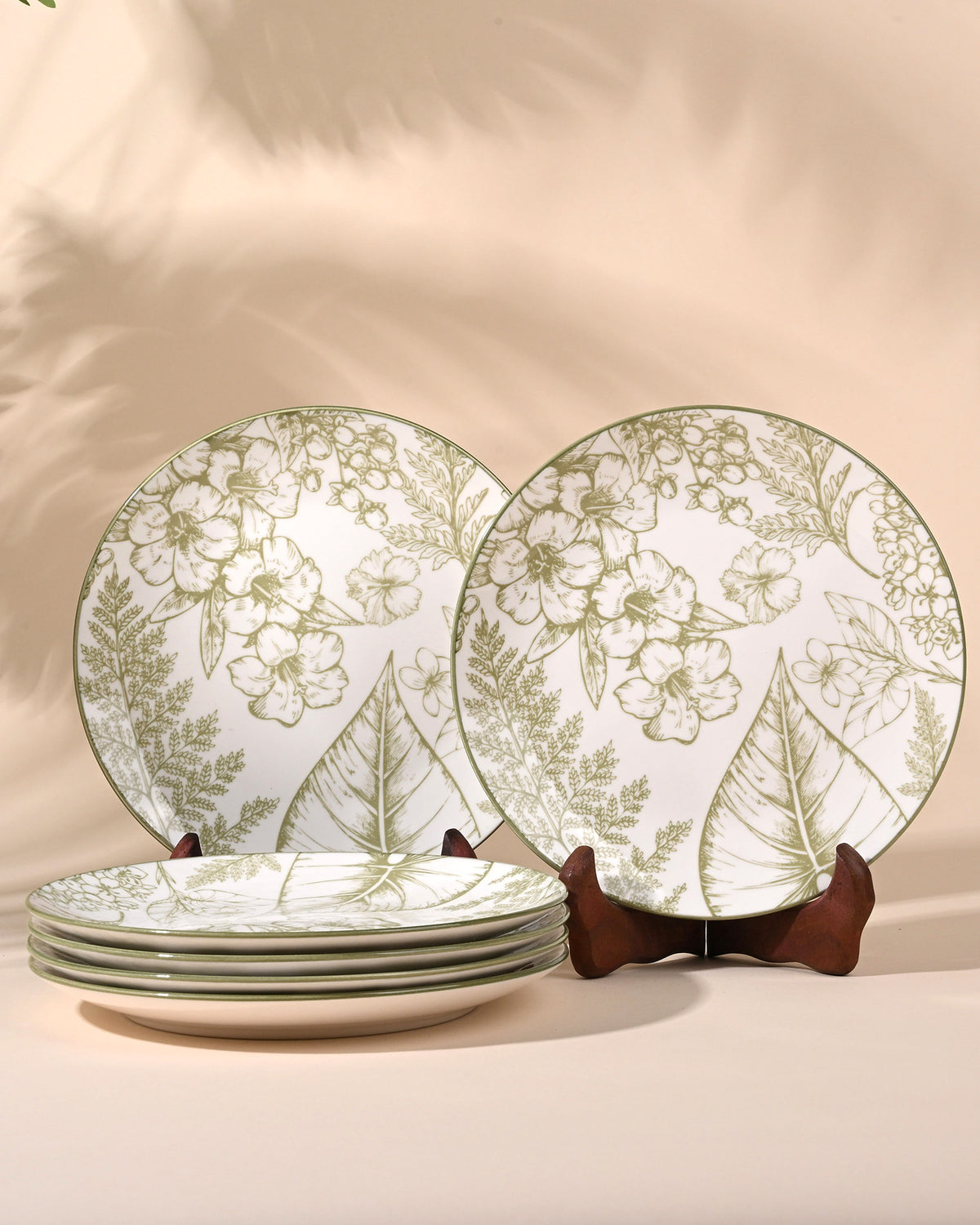 Hazel porcelain quarter plates set of 6