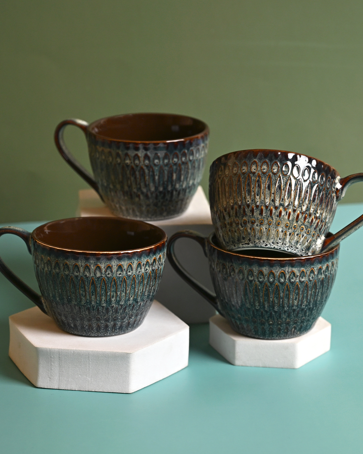 Set of 4 new bone china tea cups