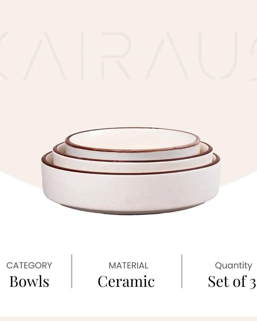 Three-piece ivory bowl set