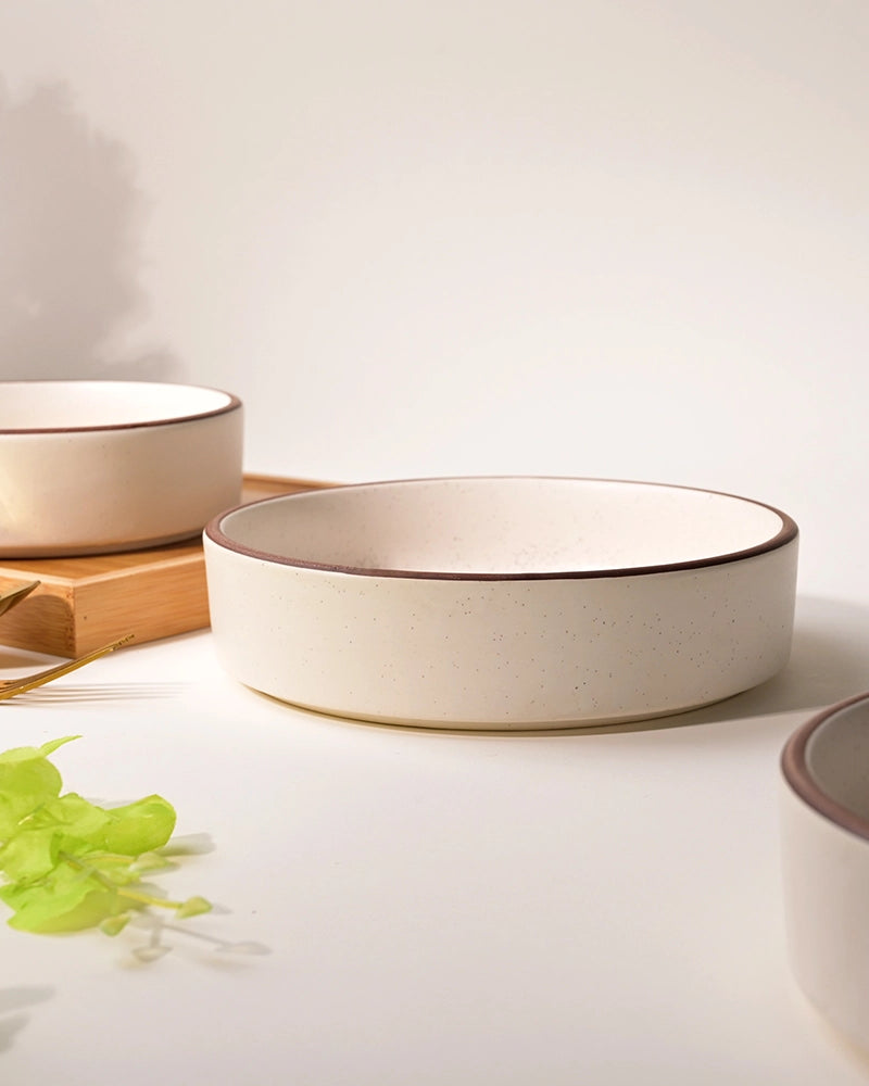 Simple ivory serving bowls for home