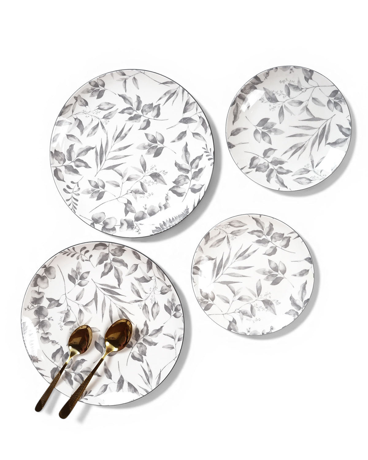 Ivory porcelain dinner and quarter plate set of 2