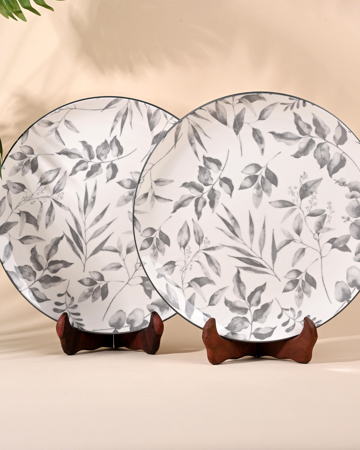 Ivory porcelain dinner plates set of 2