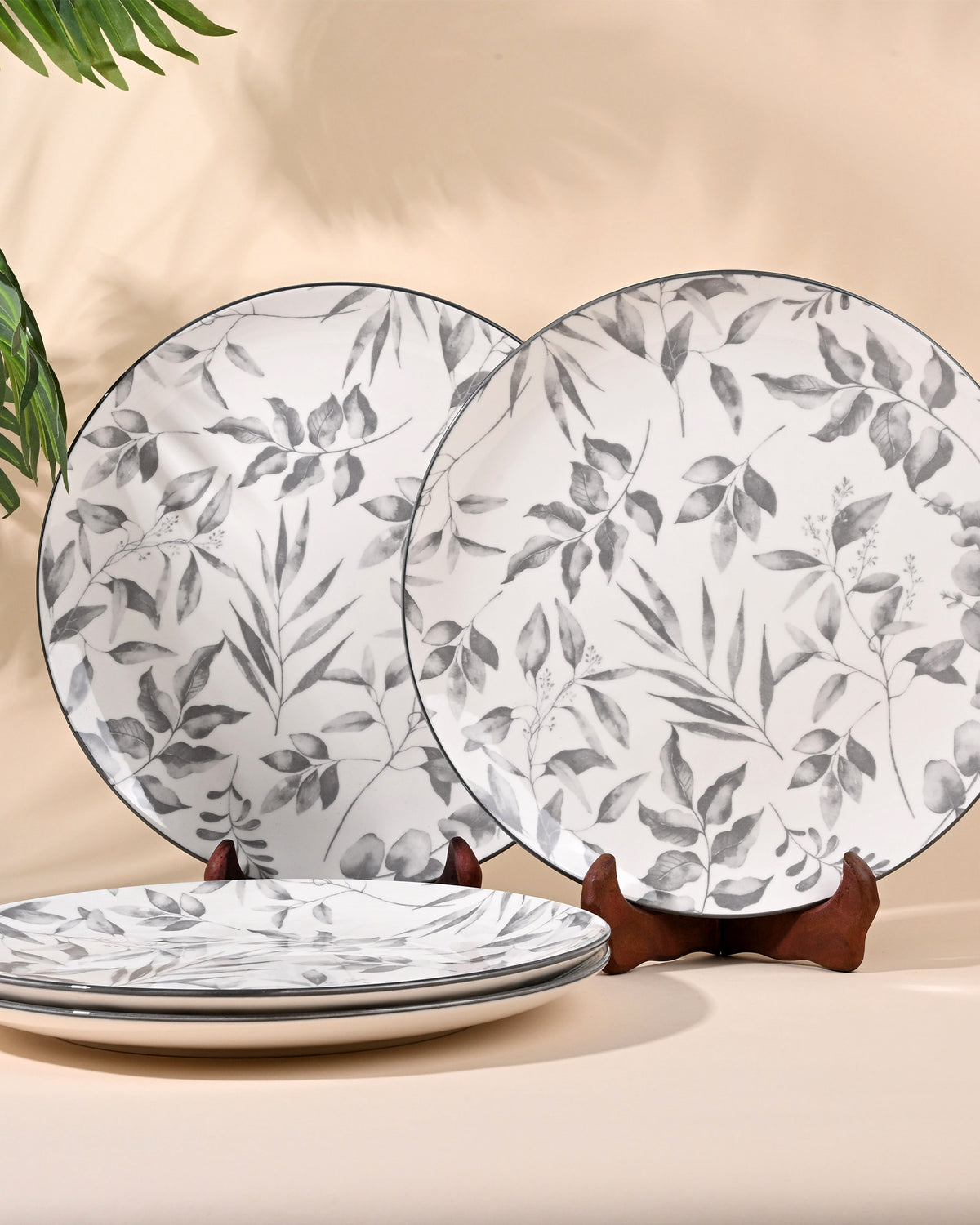 Ivory porcelain dinner plates set of 4