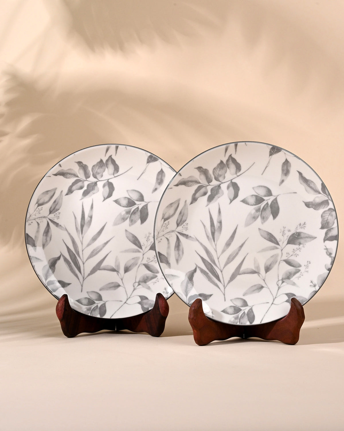 Ivory porcelain quarter plates set of 2