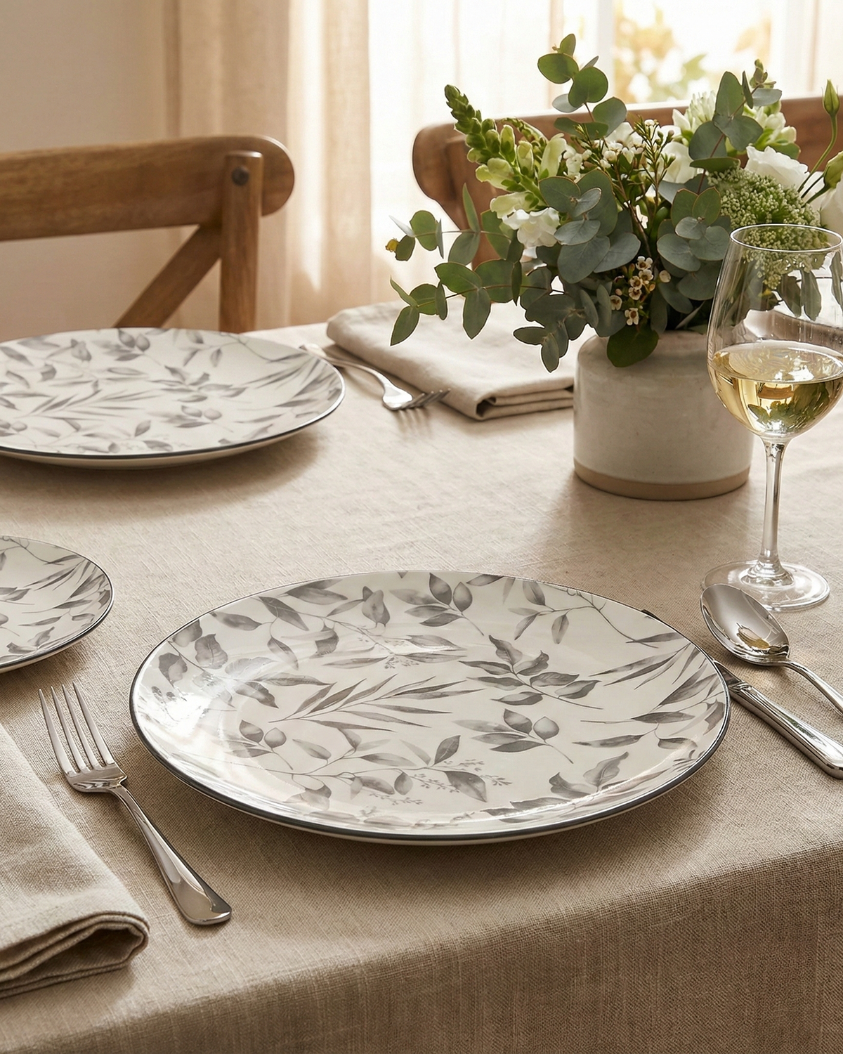 Elegant Ivory porcelain side plate pair