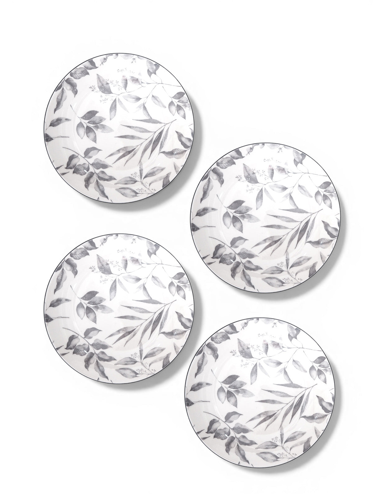 Ivory porcelain quarter plates set of 4 in 7.8-inch size