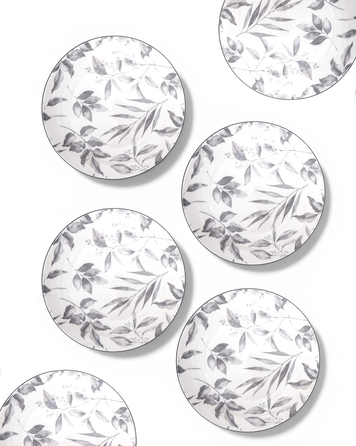 Ivory porcelain quarter plates set of 6 in 7.8-inch size