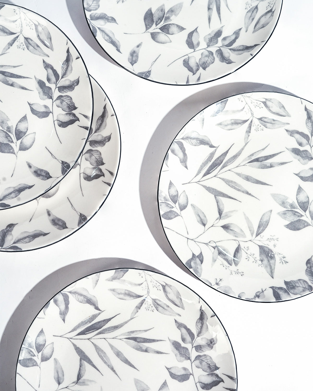Ivory set of six porcelain quarter plates for everyday dining