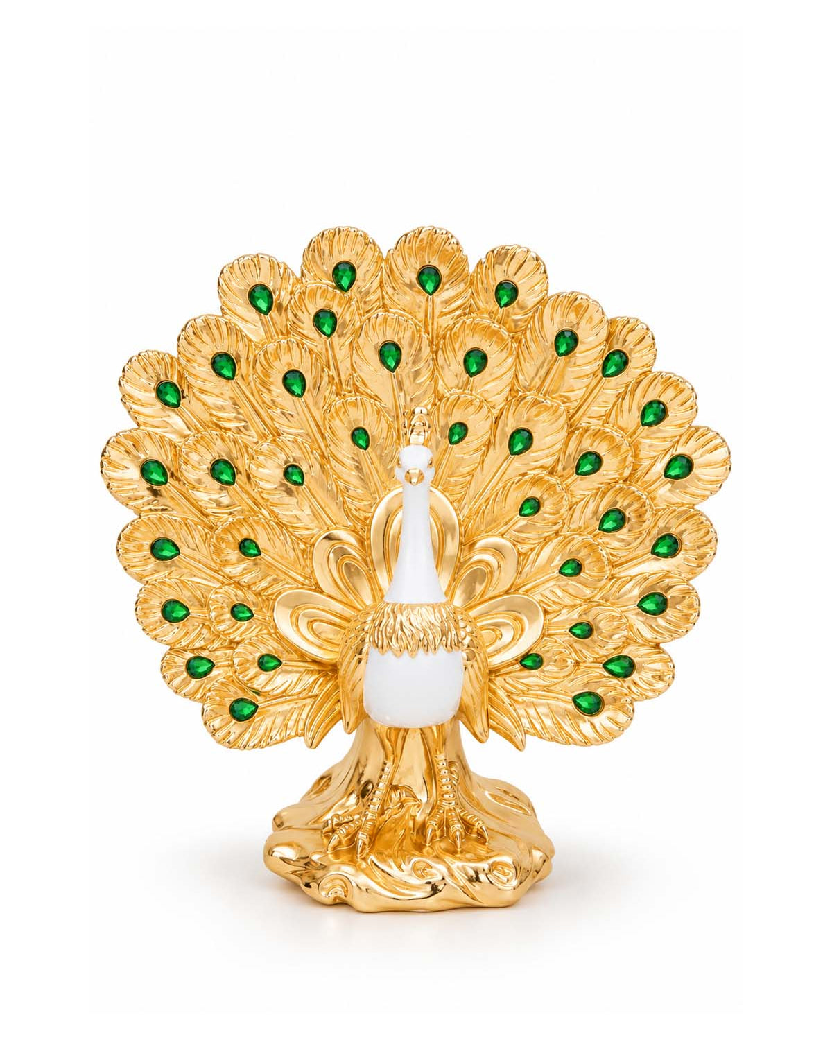 Jadecrest Royal Peacock Showpiece front view