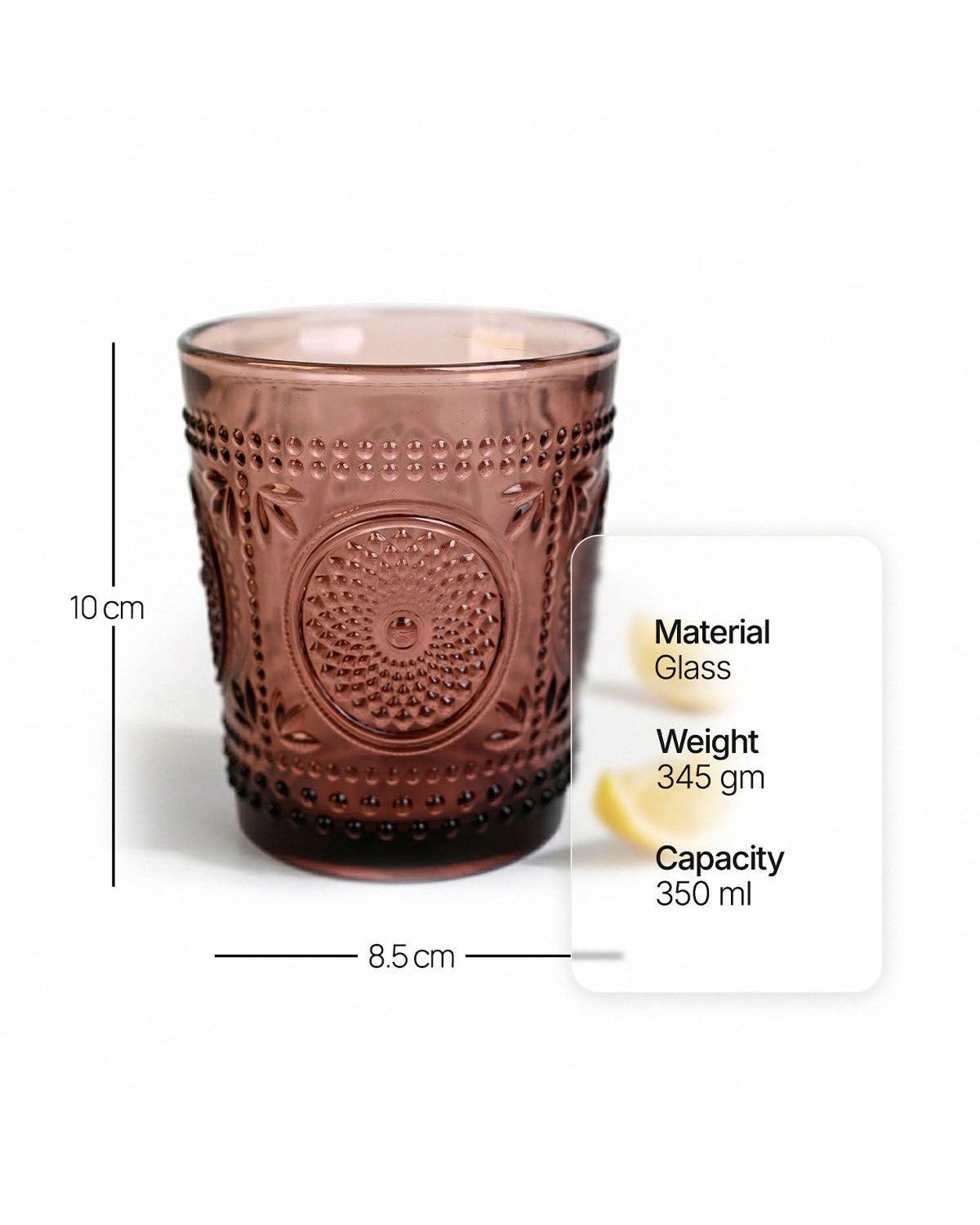 Four Juni drinking glasses with a textured design