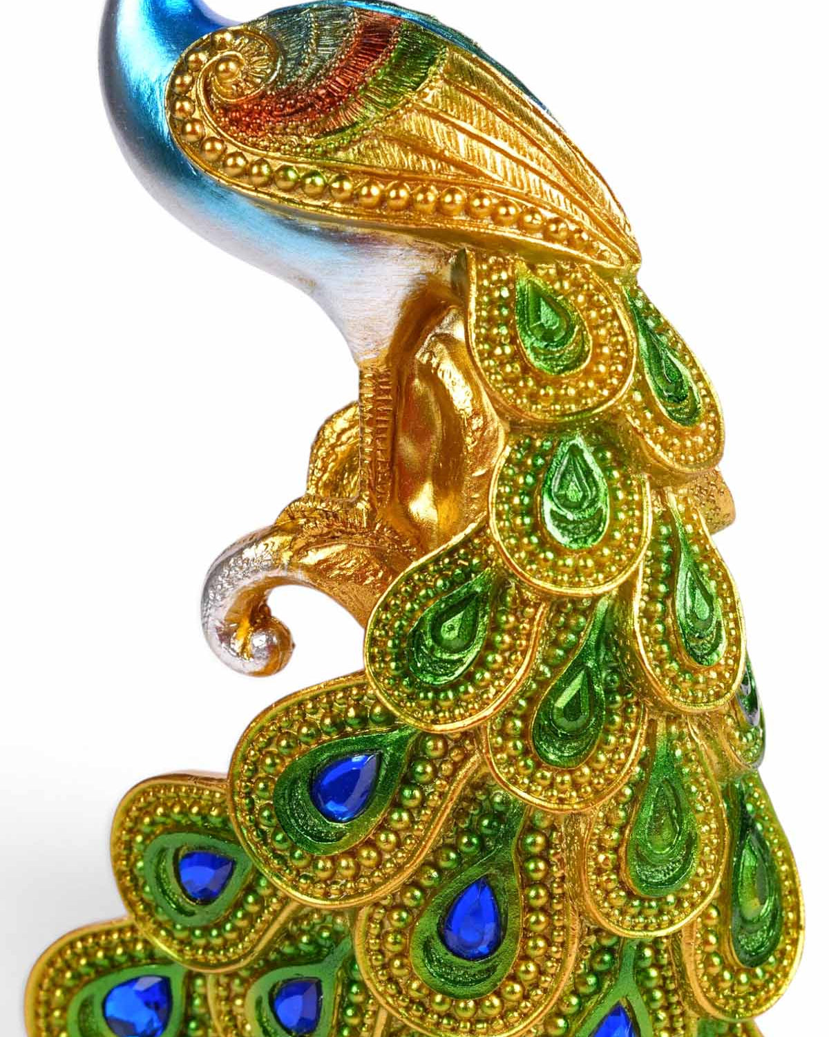 Decorative Kalapi Emerald Peacock Figurine for home interiors