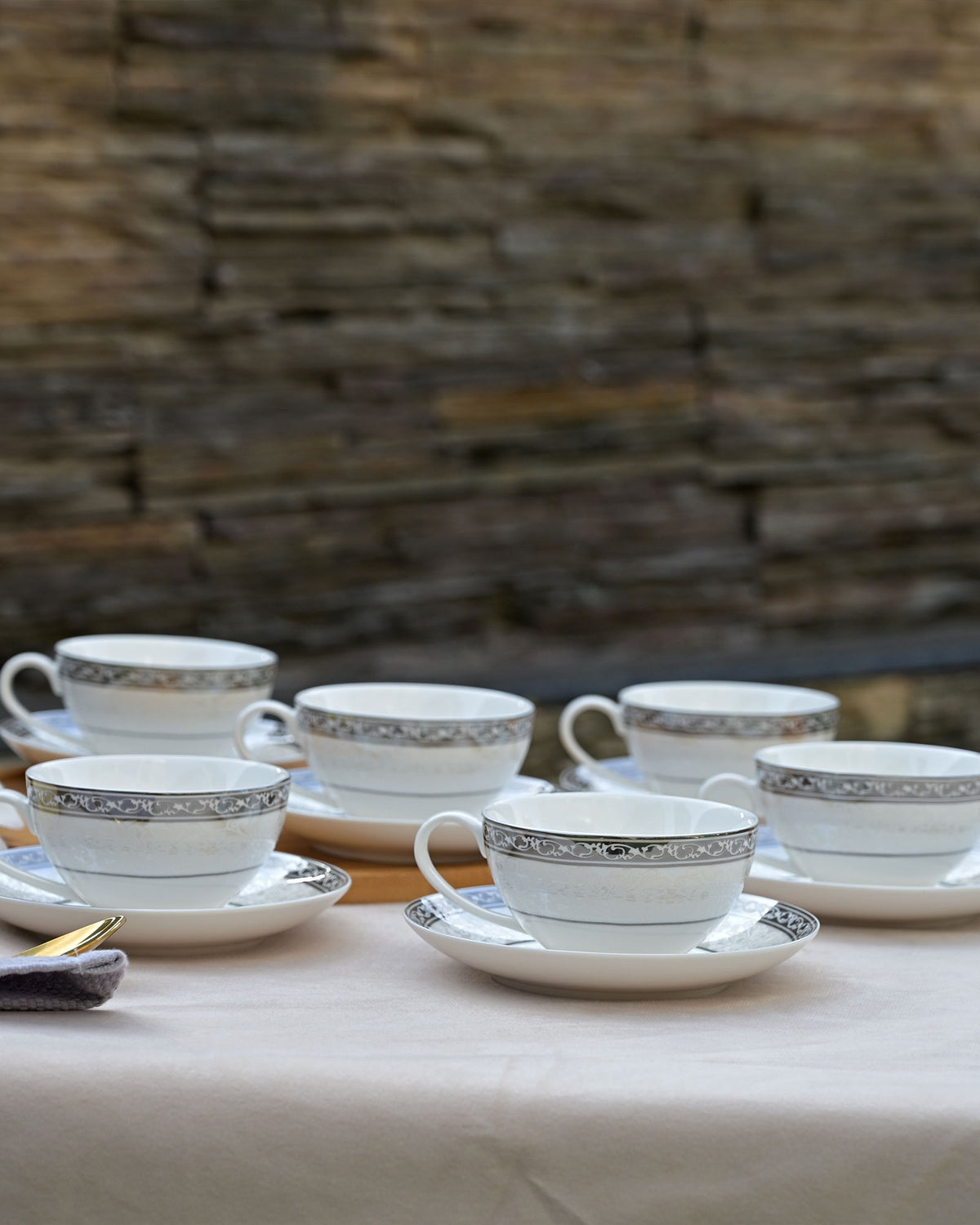 Lagom Charming Bone China Tea Cup Set of 6