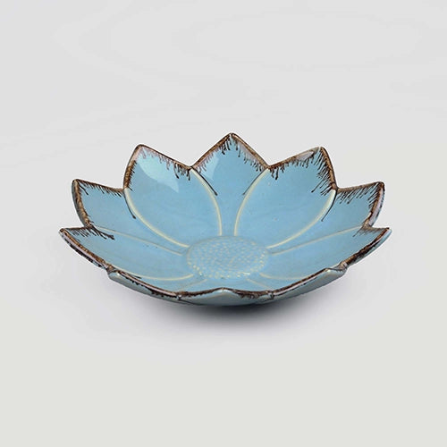 Elegant light blue floral serving platter