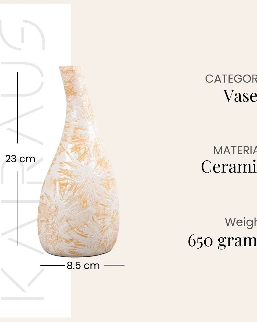 Elegant light tan vase for home and table decor