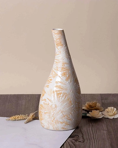 Neutral tan medium vase for modern interior styling