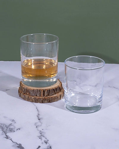 Stylish transparent glasses for beverages