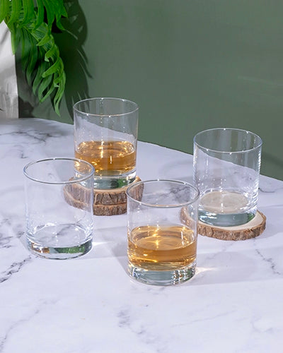 Stylish four-piece beverage glass set