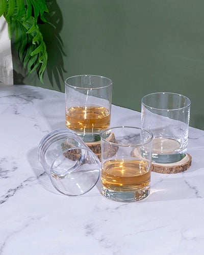 Contemporary set of four drinking glasses