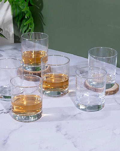 Modern six-glass set for beverages