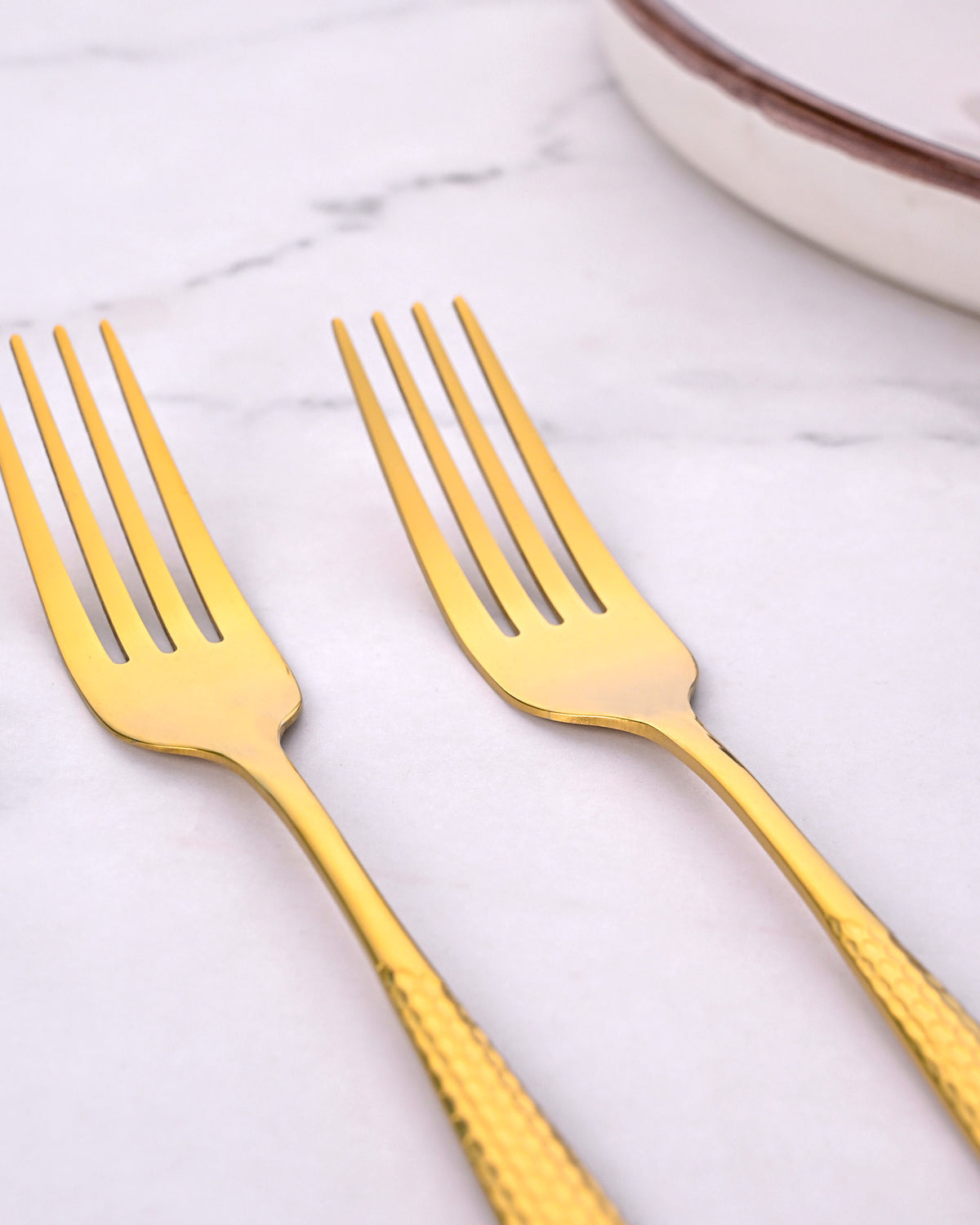 Luxe Gold Dessert Forks Set of 2 for Stylish Dining