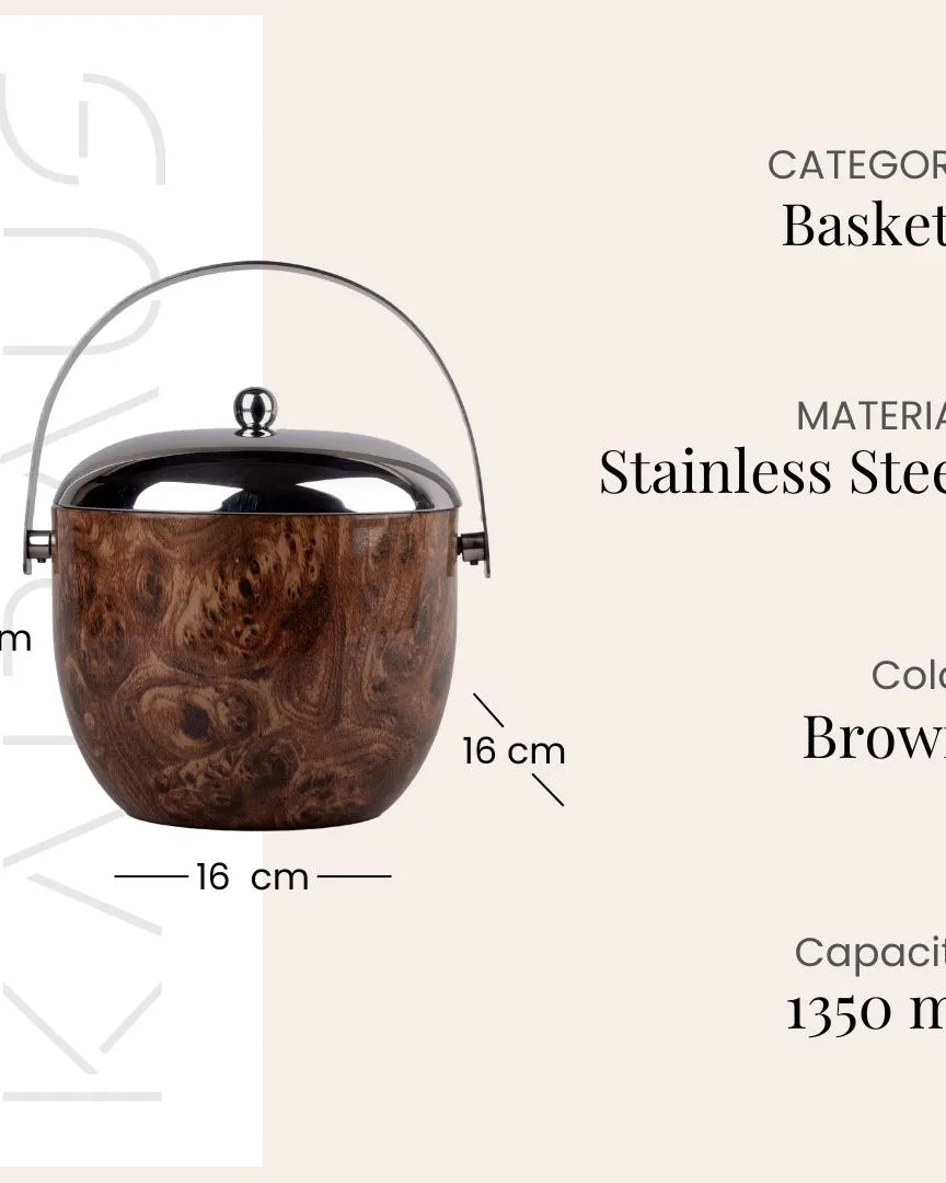 Stylish Stainless Steel Ice Bucket with Contemporary Design