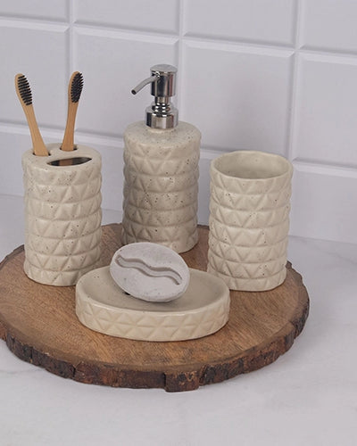 Luxe ceramic bathroom set with elegant design