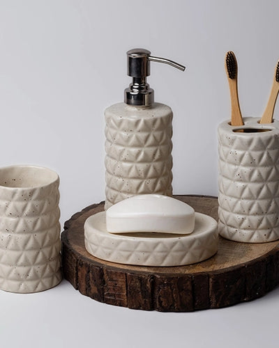 Luxury ceramic bathroom accessories set for modern interiors