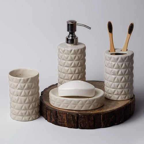 Luxury ceramic bathroom accessories set for modern interiors